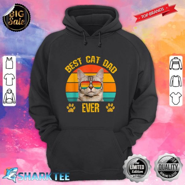 Best Cat DAD Funny Papa Cat with Retro sunglasses Father Day hoodie