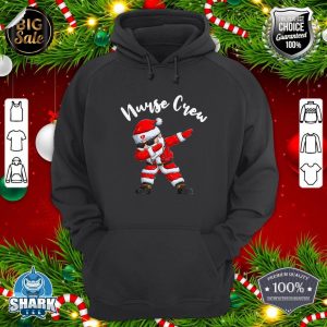 Christmas Dabbing Santa Claus Scrub Nurse Crew Stethoscope hoodie