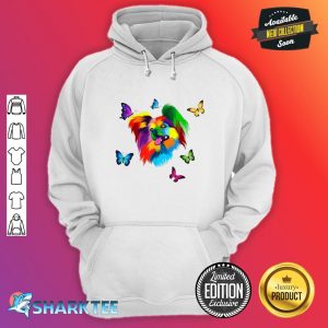 Colored Papillon Dog Colorful Dog Papillon Butterflies hoodie