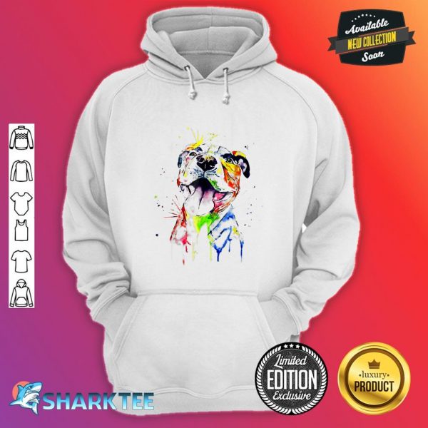 Colorful Pitbull Terrier Dog Best Father Birth-day hoodie