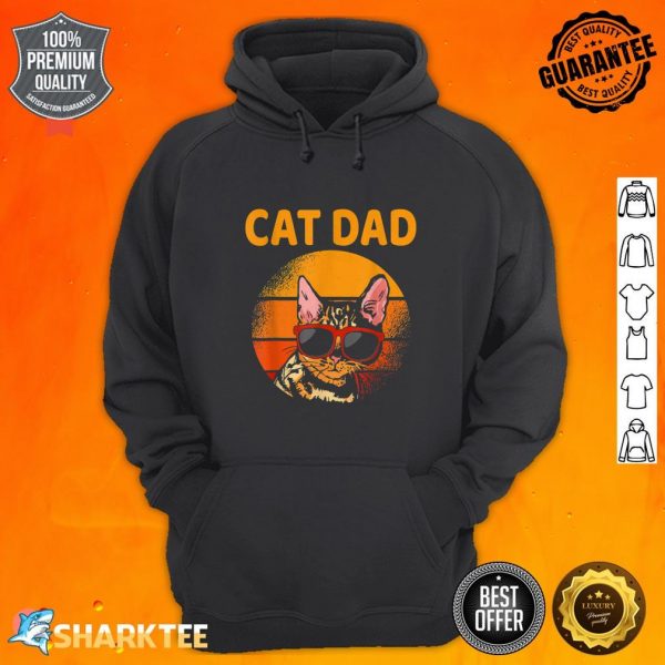 Cat Dad Retro Style Fathers Day Men Cat Distressed Vintage hoodie