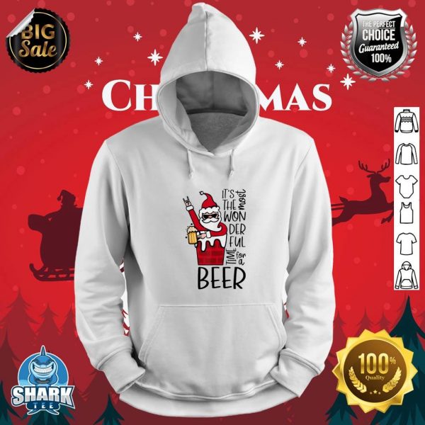 Funny Santa It's The Most Wonderful Time For A Beer Xmas hoodie