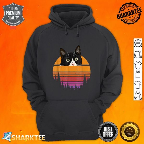 Cat Retro Style Kitten Retro Style Black Cat hoodie