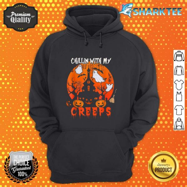 Chillin' With My Creeps Halloween Three Boo Ghosts Lover hoodie