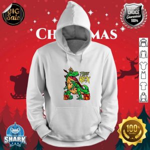 Christmas Dinosaur Tree T Rex Lights Present hoodie
