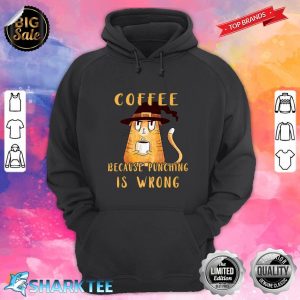 Coffee Punching Is Wrong Coffee Cup Lover Halloween Hat Cat Premium hoodie