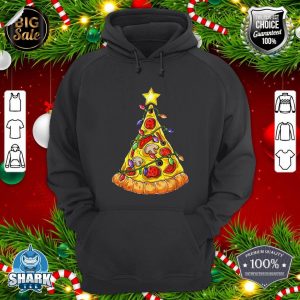 Pizza Christmas Tree Lights Xmas Boys Men Crustmas Pepperoni hoodie