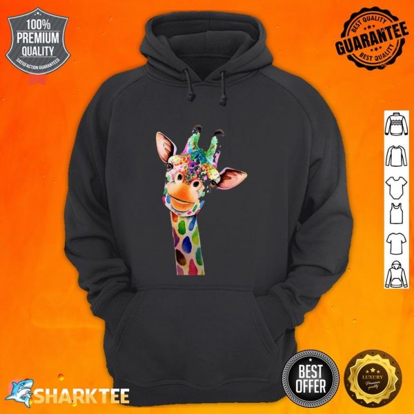 Cute Giraffe Neck Painting Giraffe Lover Premium hoodie
