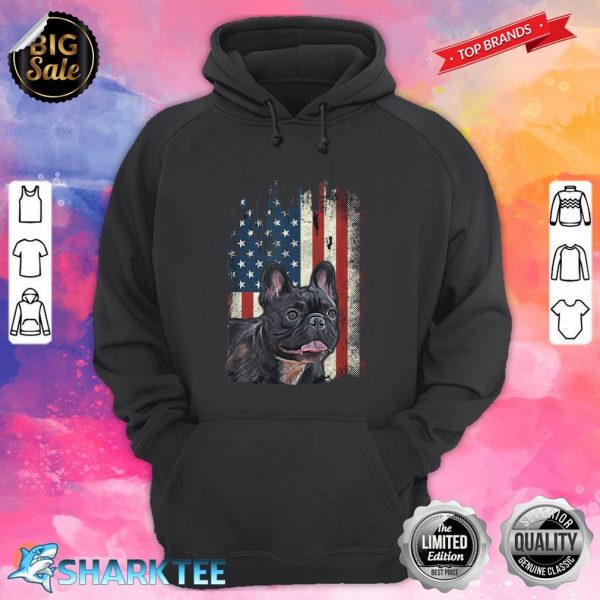 Distressed French Bulldog American Flag Patriotic Dog hoodie