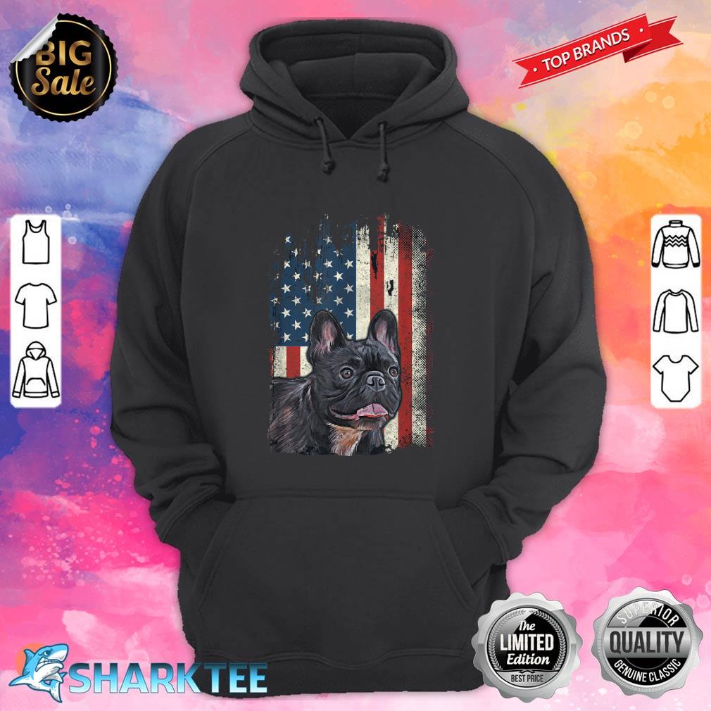 Distressed French Bulldog American Flag Patriotic Dog hoodie