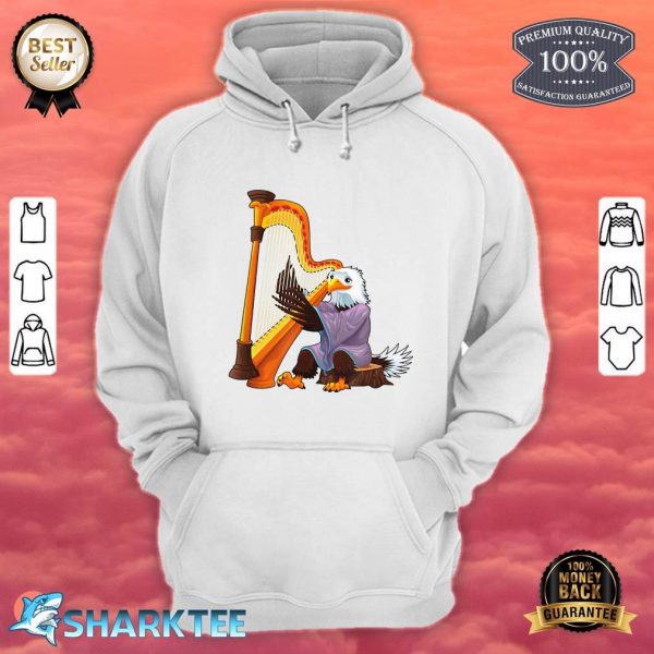 Funny Eagle Playing The Harp Band hoodie