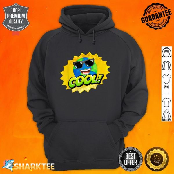 Earth Day Cool Earth With Sunglasses Vintage hoodie