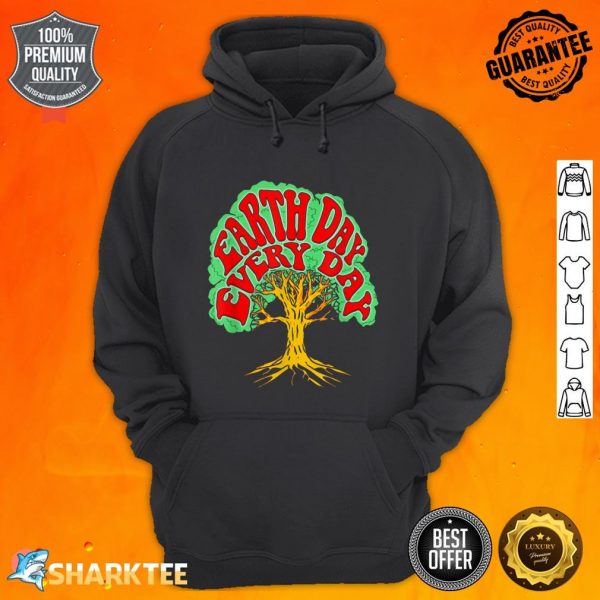 Earth Day Every Day Vintage Hippie Tree Hugger 80s Nature hoodie