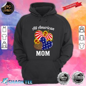 All American Mom Heart Leopard Independenc Day hoodie