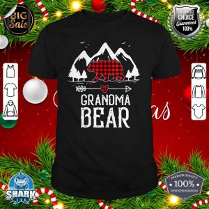 Red Plaid Grandma Bear Matching Family Pajama Christmas shirt