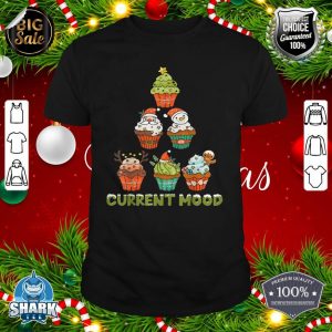 Current Mood Retro Cupcake Christmas Tree Baker Baking Lover shirt