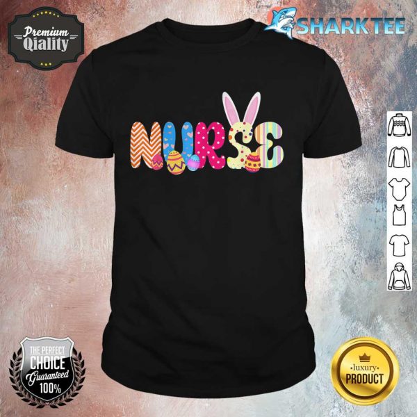 Bunny Nurse Funny Egg Easter Day Floral Women Gifts shirt