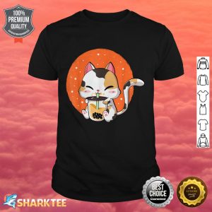 Cat Boba Tea Bubble Tea Kawaii Anime Japanese Neko Girl Teen shirt