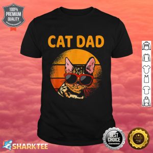 Cat Dad Retro Style Fathers Day Men Cat Distressed Vintage shirt