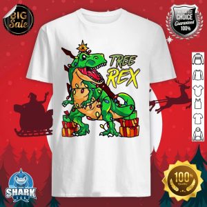 Christmas Dinosaur Tree T Rex Lights Present shirt