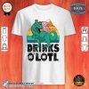 Drinks O'lotl Beer Axolotl Riding Dinosaur Funny St Patricks Premium shirt