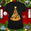 Pizza Christmas Tree Lights Xmas Boys Men Crustmas Pepperoni shirt