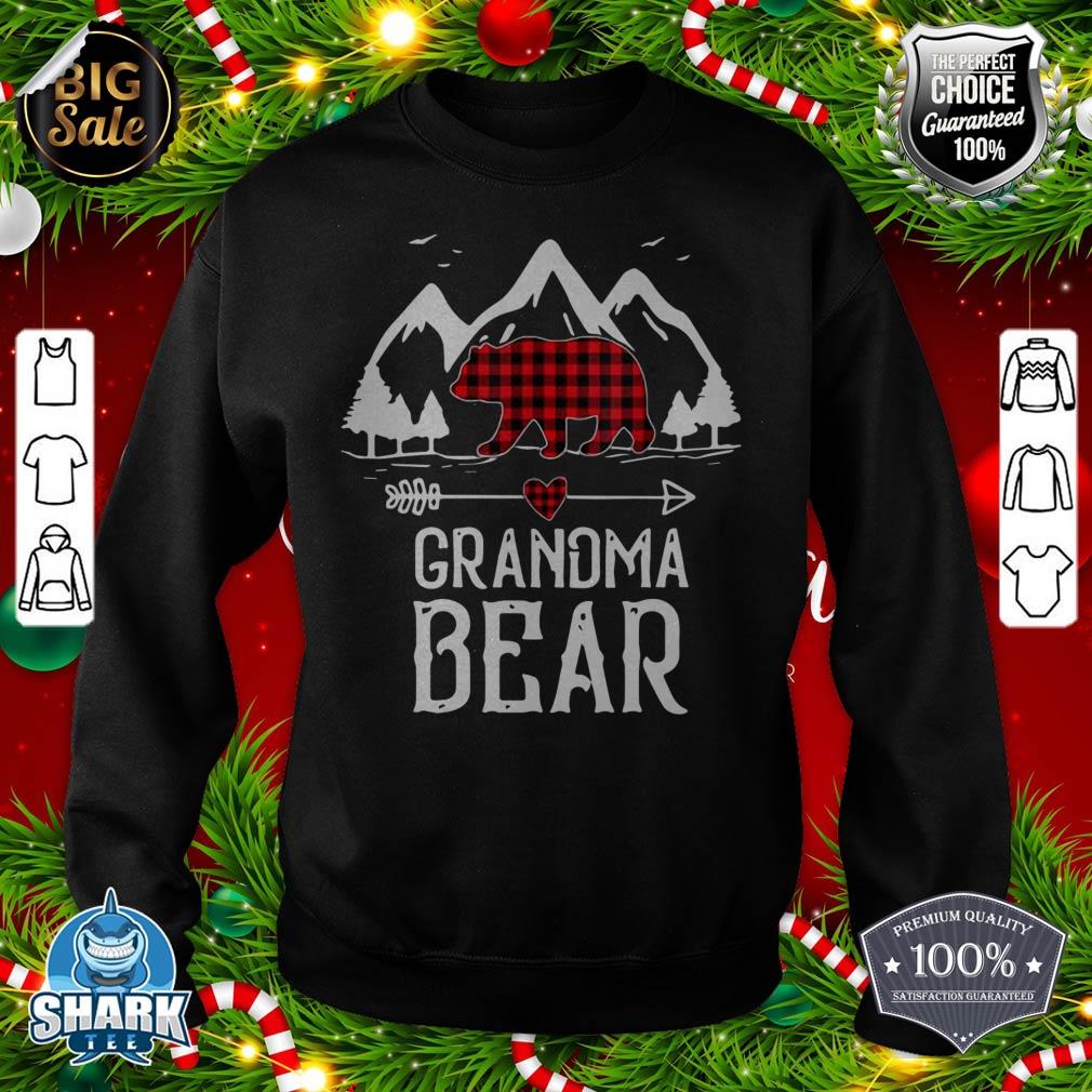 Red Plaid Grandma Bear Matching Family Pajama Christmas sweatshirt