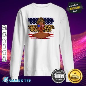 Black Girl Style America Flag Leopard sweatshirt