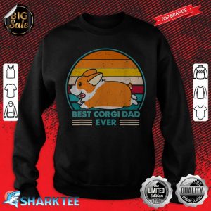 Best Corgi Dad Ever Retro Vintage 60s 70s Sunset Fathers Day sweatshirt