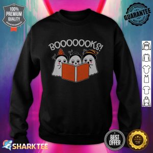 Boooks Lazy DIY Halloween Teacher Shirt Funny Ghost Reading sweatshirt