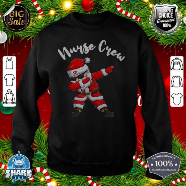 Christmas Dabbing Santa Claus Scrub Nurse Crew Stethoscope sweatshirt