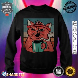 Cat Coffee Retro sweatshirt