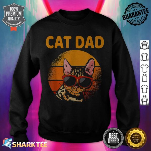 Cat Dad Retro Style Fathers Day Men Cat Distressed Vintage sweatshirt