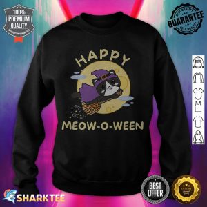 Cat Happy Halloween Witch Happy Meow-o-ween sweatshirt