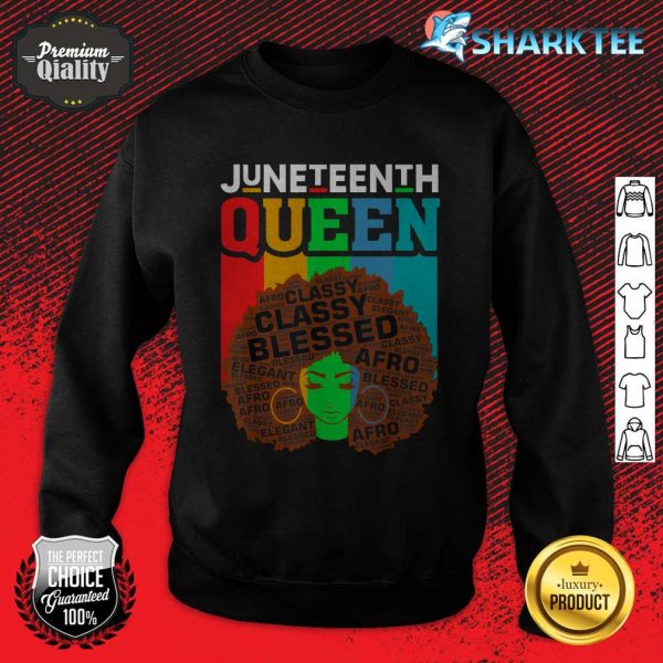 Celebrate Juneteenth Messy Bun Black Women Queen sweatshirt