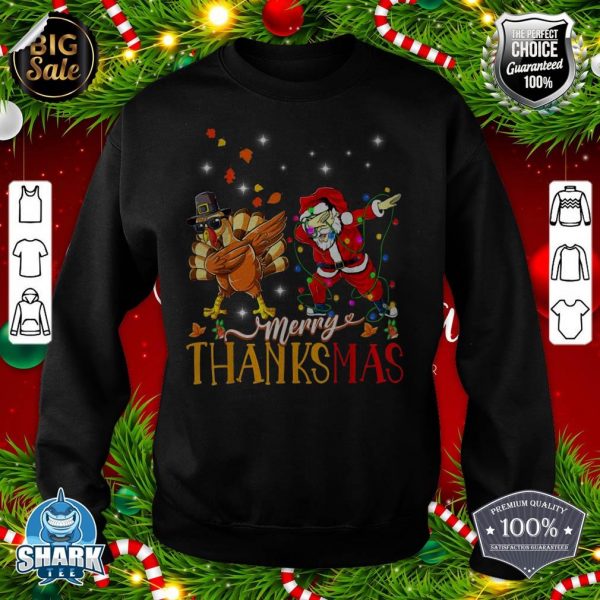 Merry Thanksmas Turkey Santa Dabbing Thanksgiving Christmas sweatshirt