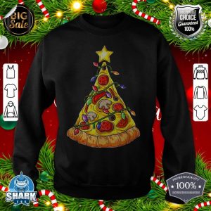 Pizza Christmas Tree Lights Xmas Boys Men Crustmas Pepperoni sweatshirt