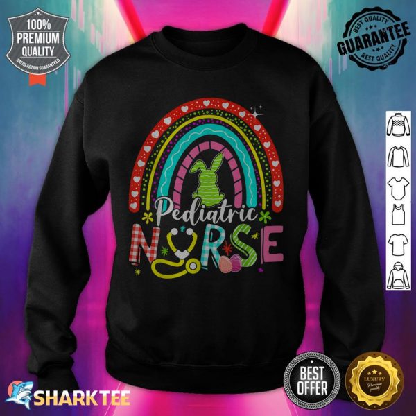 Cute Bunny Rainbow Pediatric Nurse Ears Bunny Fun Easter Day sweatshirt