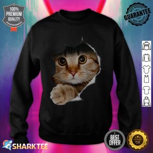 Cute Cat Funny Cat Coming Out Cute Orange Cat Kitty Kittens Premium sweatshirt