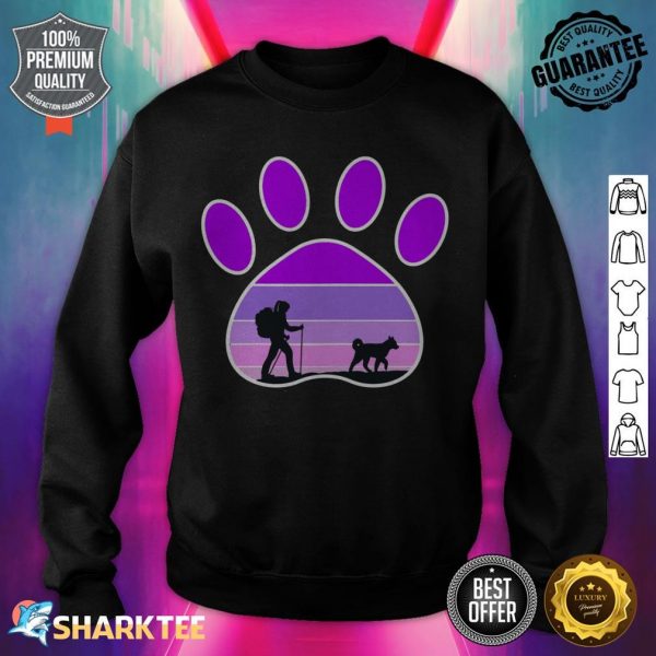 Cute Dog Hiking Mom Pet Lover Paw Print Design sweatshirt