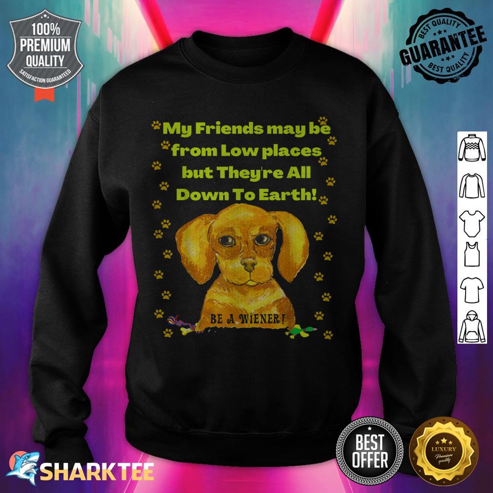 Cute Funny Dachshund Pun Friends In Low Places Down To Earth sweatshirt