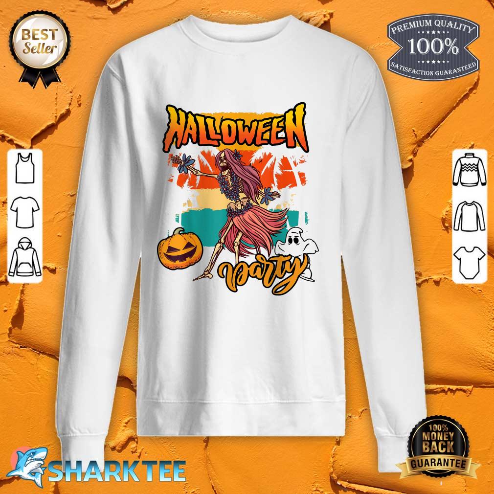 Halloween Party On Sunset Beach Skeleton Pumpkin sweatshirt