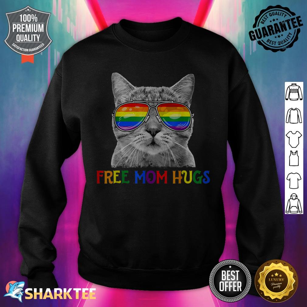 Free Mom Hugs LGBT Cat Gay Pride Rainbow sweatshirt