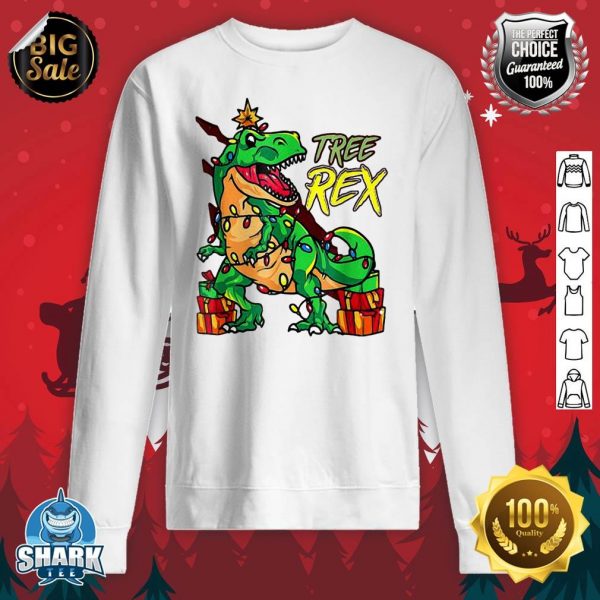 Christmas Dinosaur Tree T Rex Lights Present sweatshirt