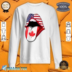 American Canadian Flag Lips Valentines Day USA sweatshirt