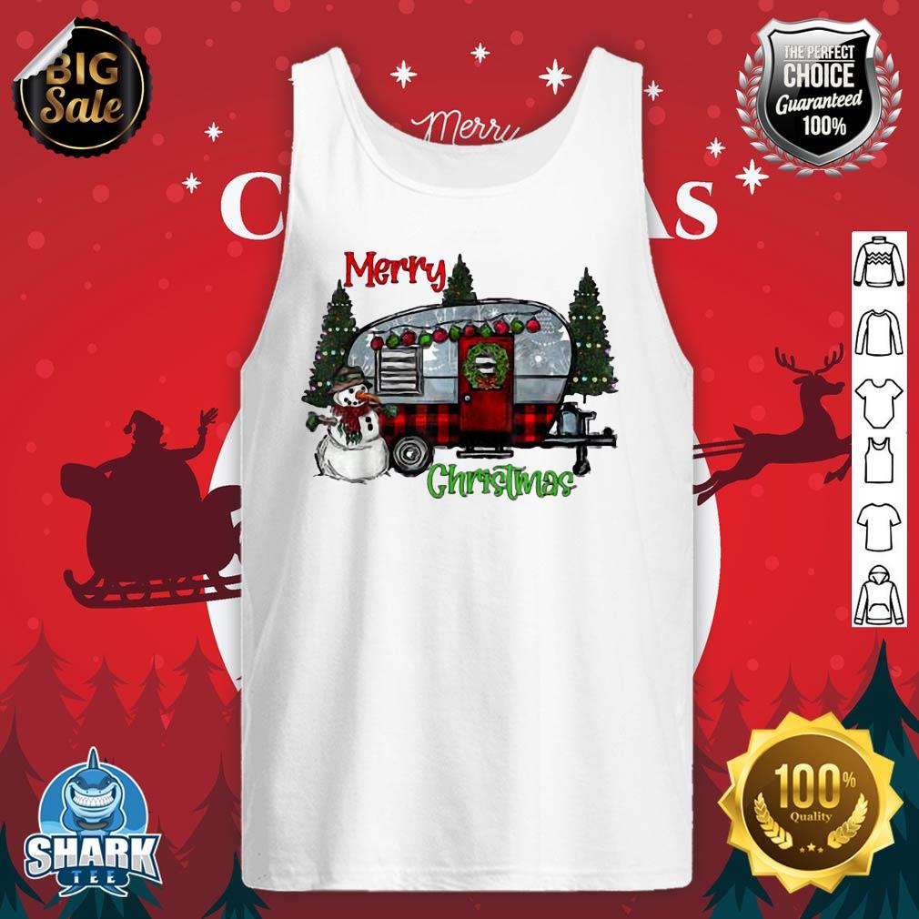 Merry Christmas Camping Brights Camper Outdoor Christmas tank-top
