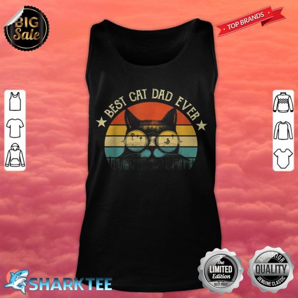 Best Cat Dad Ever Camping Lover Vintage Style tank top