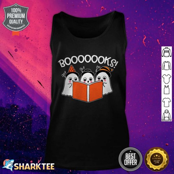 Boooks Lazy DIY Halloween Teacher Shirt Funny Ghost Reading tank top