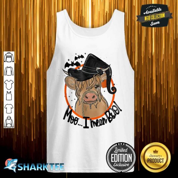 Cow Witch Halloween Moo I Mean Boo tank top