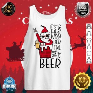 Funny Santa It's The Most Wonderful Time For A Beer Xmas tank-top